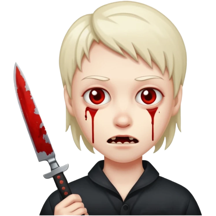 a creepy psychopath with a knife emoji