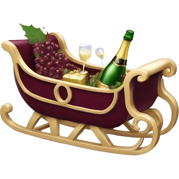 mulberry sleigh with champagne inside emoji