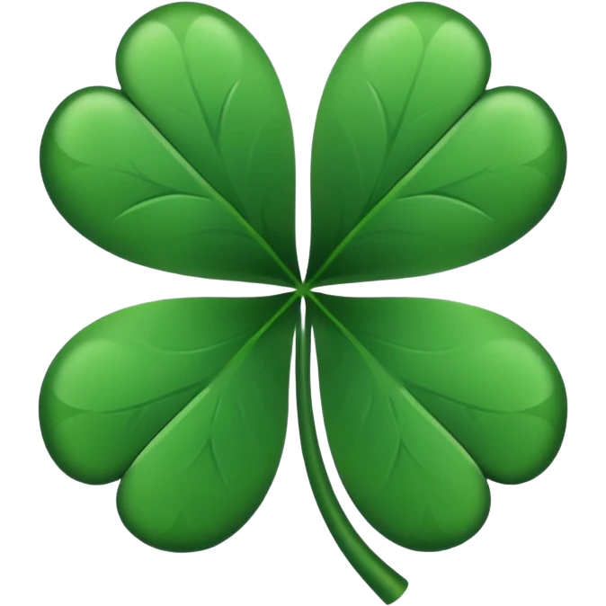 A completely black five leaf clover emoji