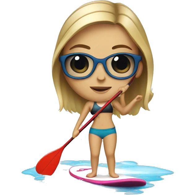 white girl paddle boarding  emoji