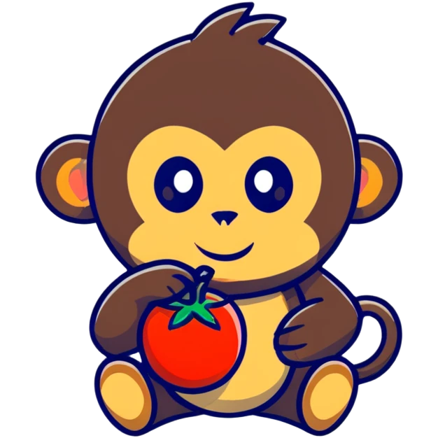 monkey eating tomato emoji