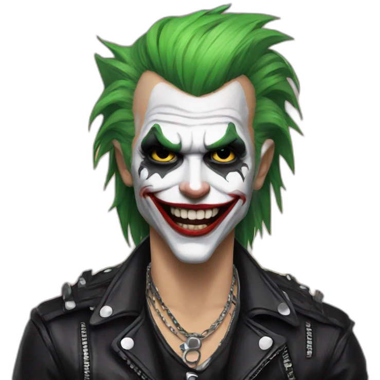 cute punk rocker Joker style emoji
