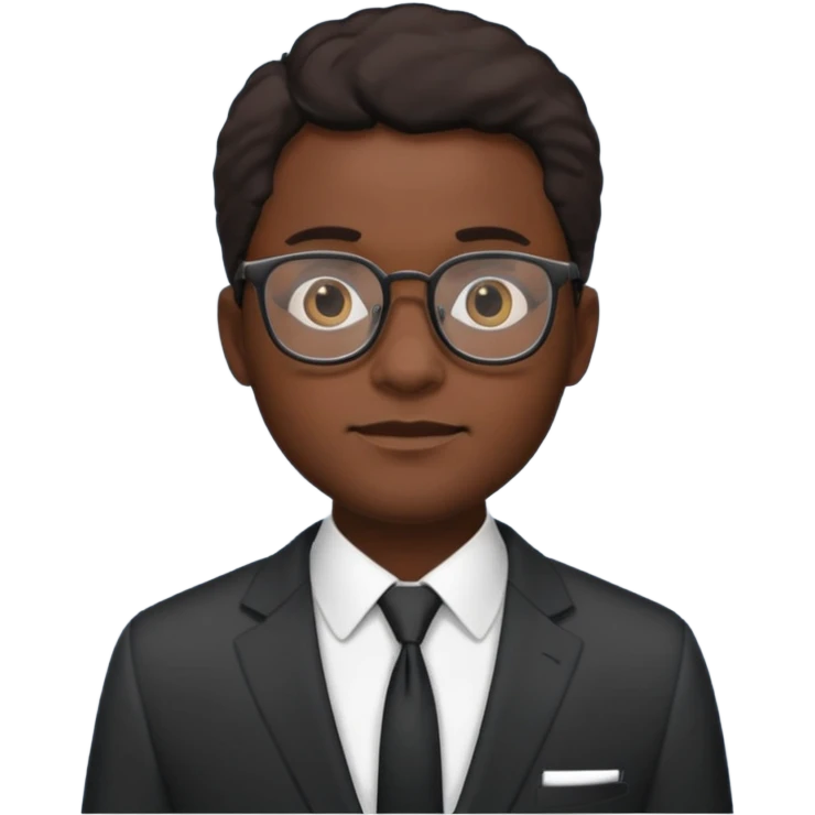 black man in suits wearing glasses emoji
