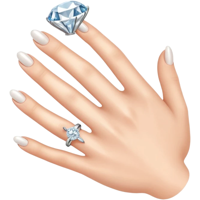 Engagement ring on hand emoji