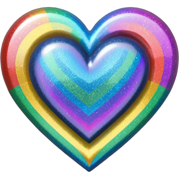 Black holographic glitter heart  emoji