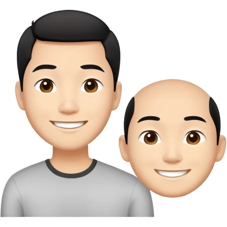 Asian man with short black hair, friendly smile, Josh Lim character emoji