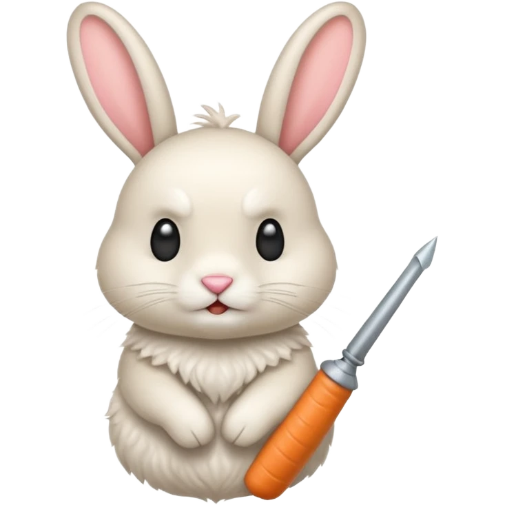 Crea un emoji de un conejo enojado con una arma emoji