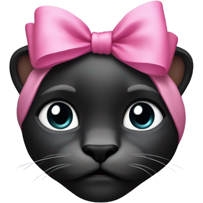black panther with pink bow on head emoji
