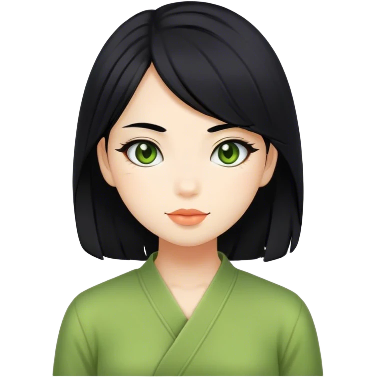 Matcha girlie black hair  emoji