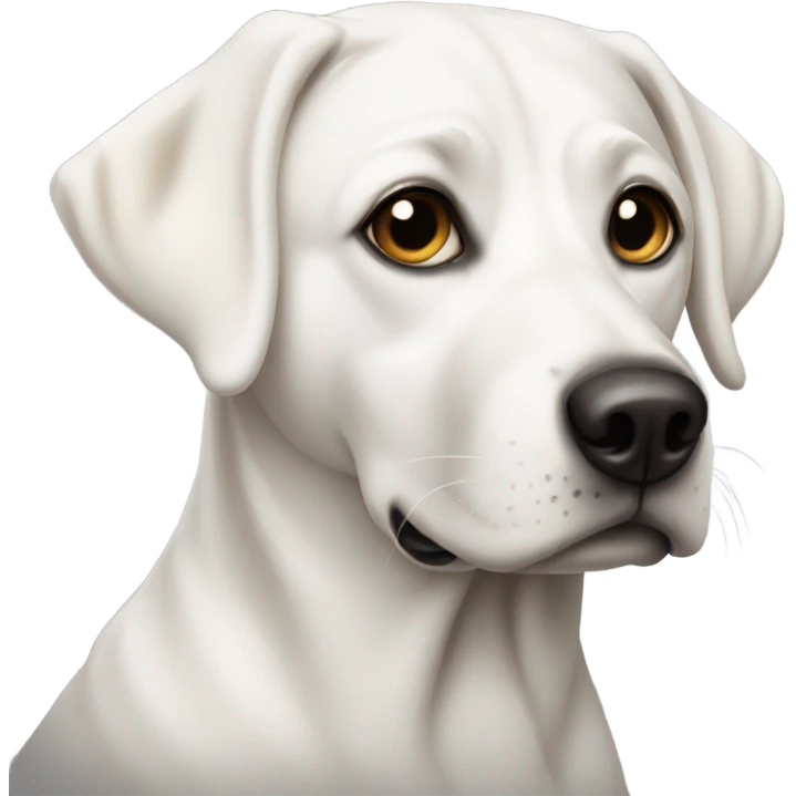 White lab with black spot of right eye emoji