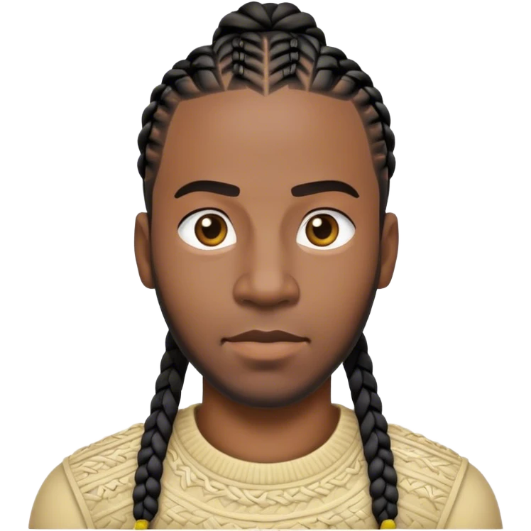 formal portrait of a man with cornrows  emoji