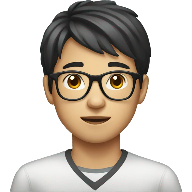 Young Vietnamese male with glasses emoji
