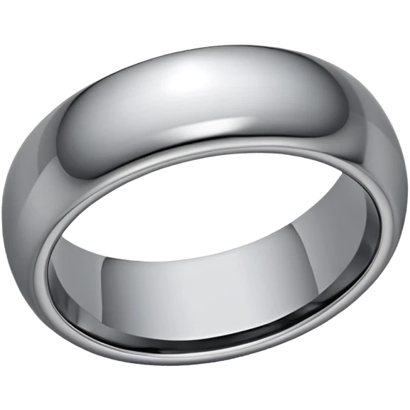 Tungsten silver metal ring emoji