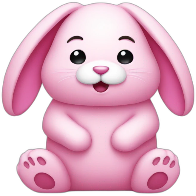 pink plush rabbit crying pose emoji