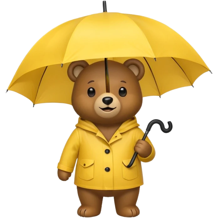 Bear with umbrella, wearing rain coat emoji