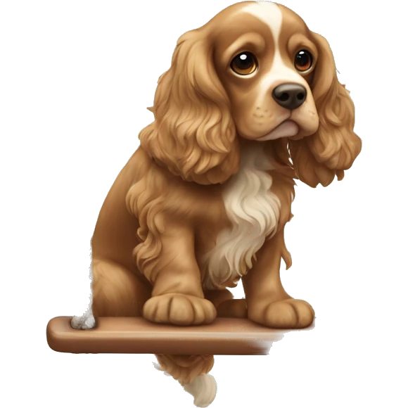 A cocker spaniel on a swing emoji