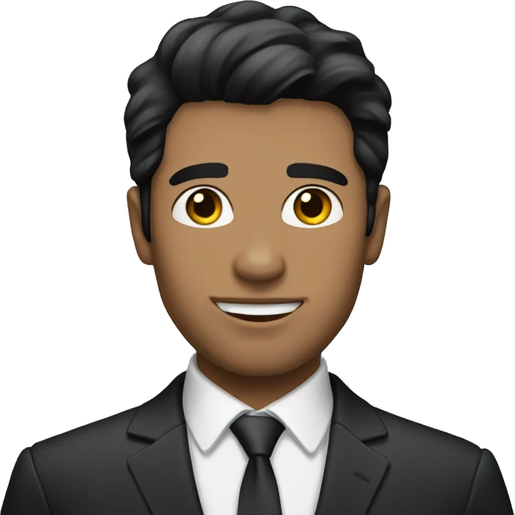 A  black-haired  adult  male  in  a  suit. emoji