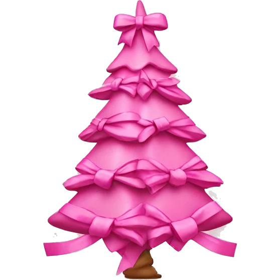 pink christmas tree with bows emoji
