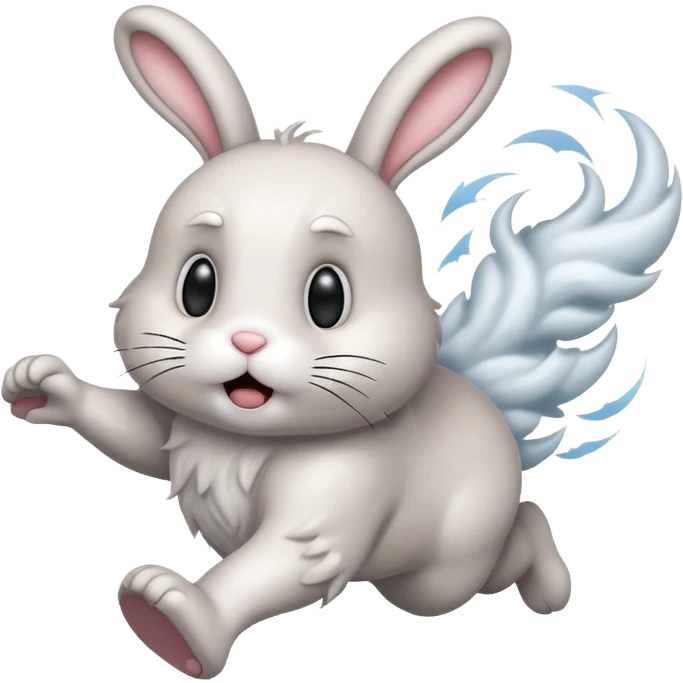 Bunny running from tornado emoji