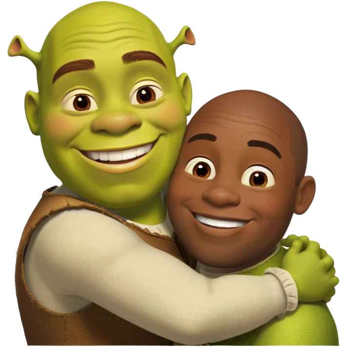 shrek and black man hugging  emoji