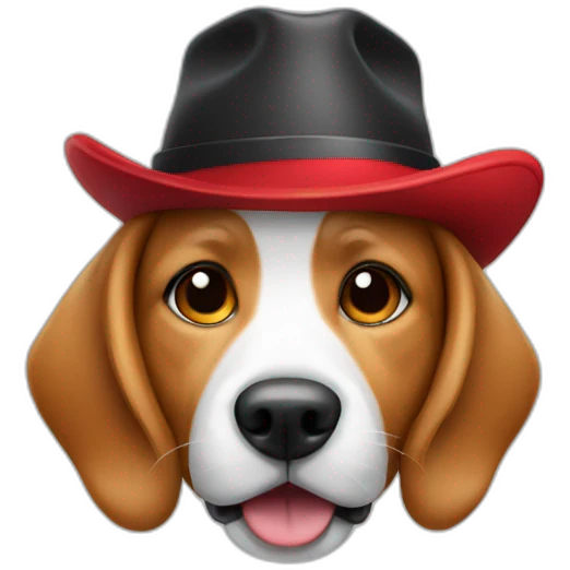 Dog with a red hat emoji
