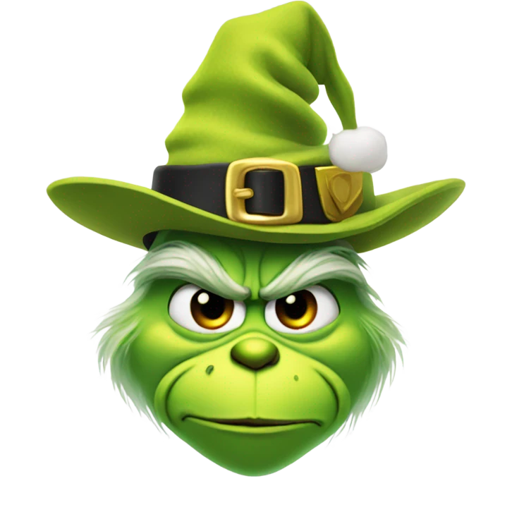 Grinch wearing a pilgrim hat with a gold buckle  emoji