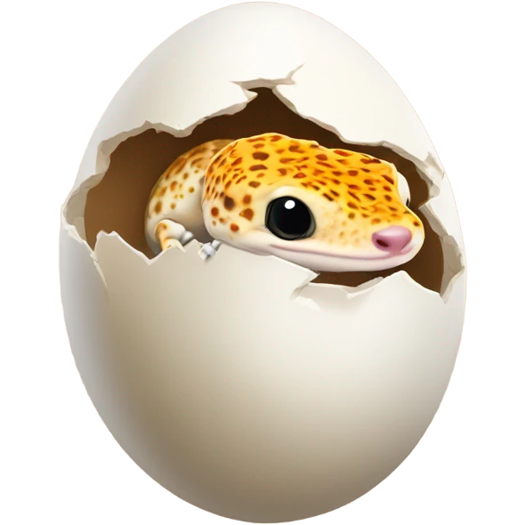 Orange leopard gecko emerges from egg emoji