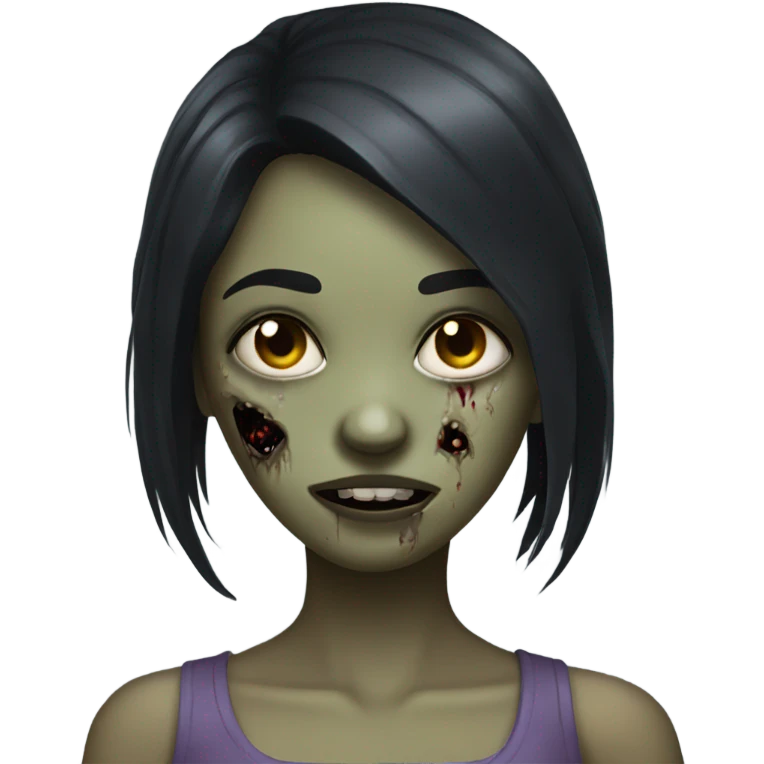 girl zombie with black hair emoji