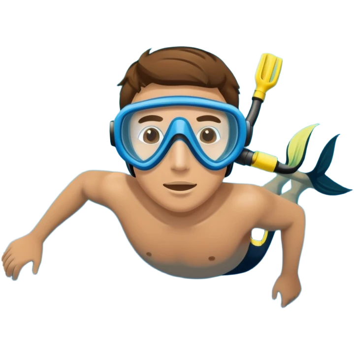 person snorkeling with mask and snorkel in blue water emoji