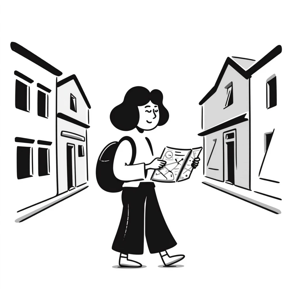 a student travelling, hand-drawn doodle style emoji