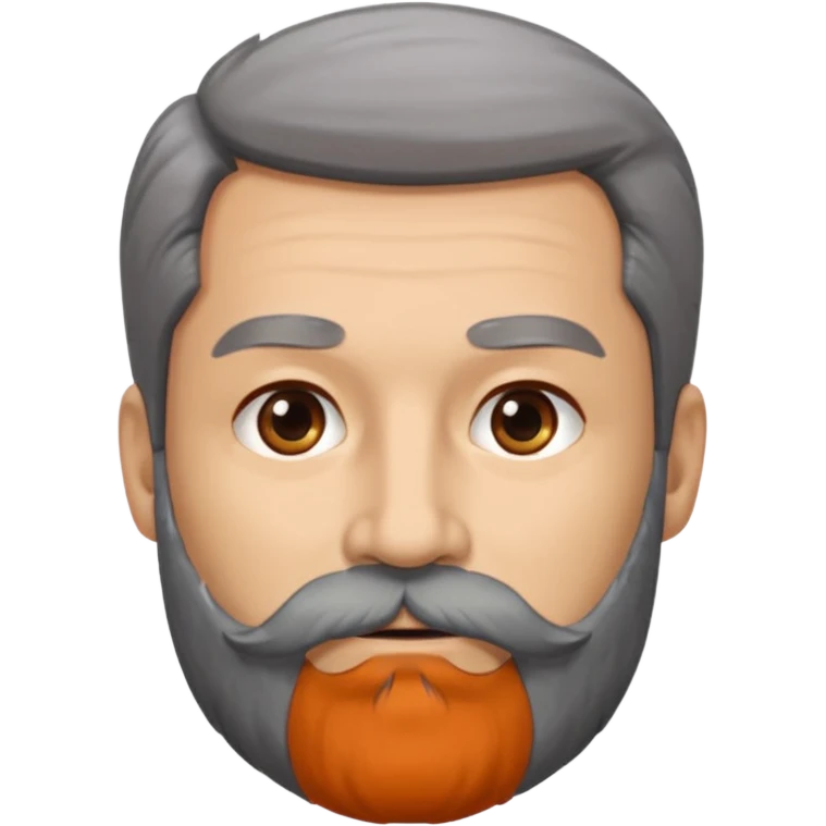 Bold men with black beard and gray hairs in the chin  emoji