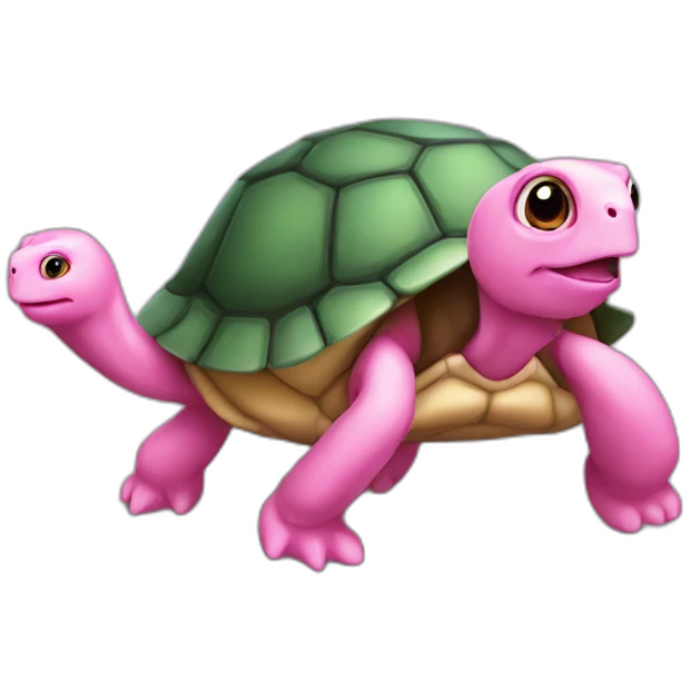 Une tortue rose emoji