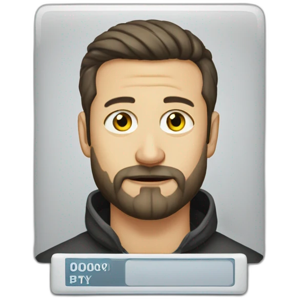Volodymyr Zelenskyy mugshot with beard emoji