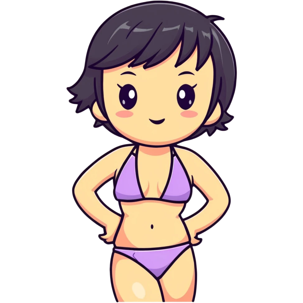cute anime girl in a bikini emoji