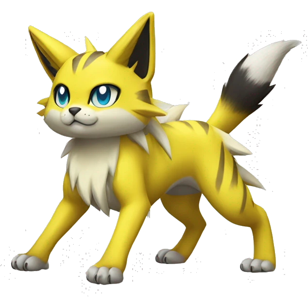 Yellow lombax-Zeraora-Renamon-cat full body emoji