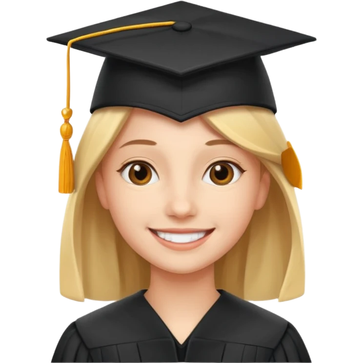 smiling student with graduation cap emoji