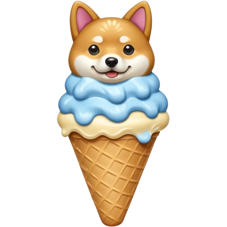 Shiba Jasper chocolate vanilla swirl ice cream cone emoji
