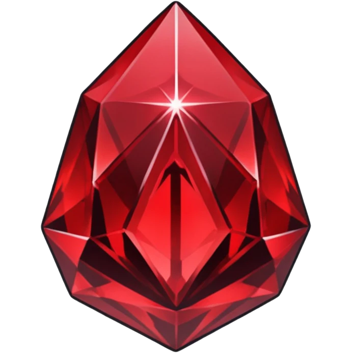 iOS sticker, dark fantasy crystal, monochrome red, minimal emoji