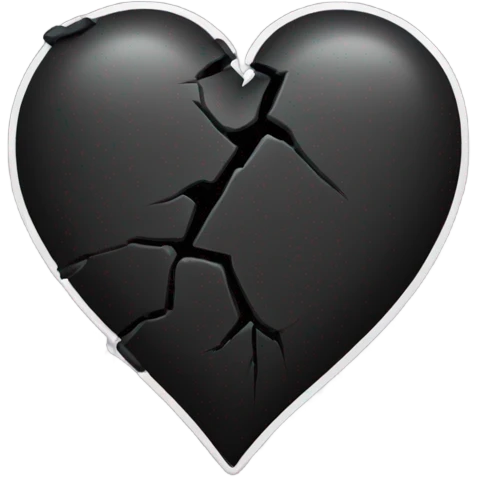 black broken heart one crack emoji