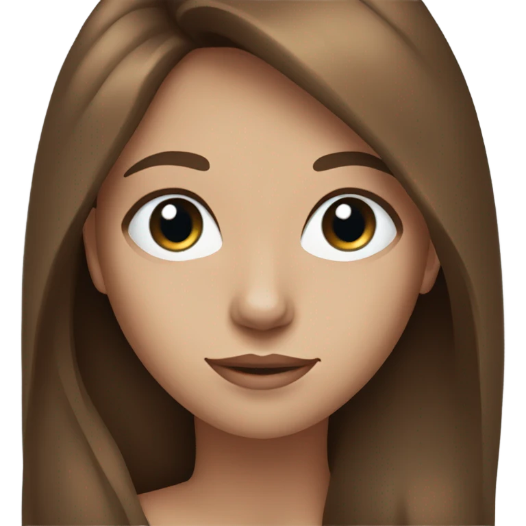 female blue eyed long brown hair emoji