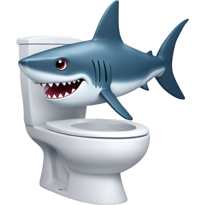 shark with skibidi toilet emoji