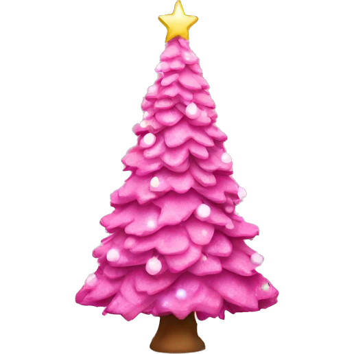 Pink Christmas tree emoji