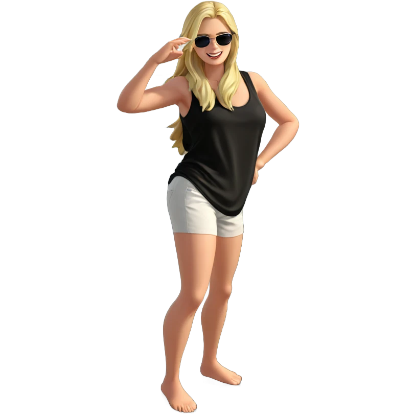 blonde girl at ocean beach emoji