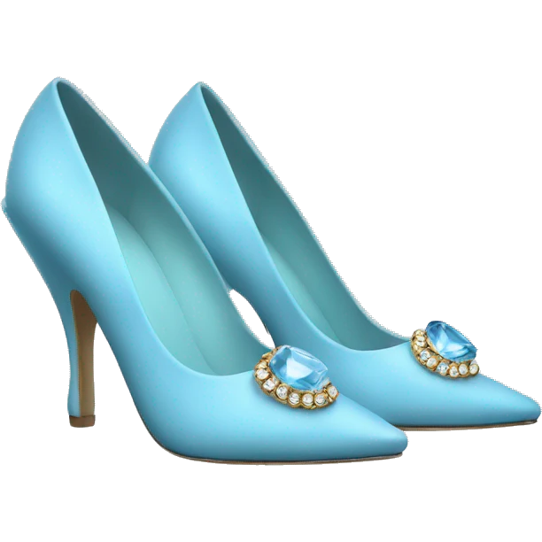 baby blue pumps with gem emoji