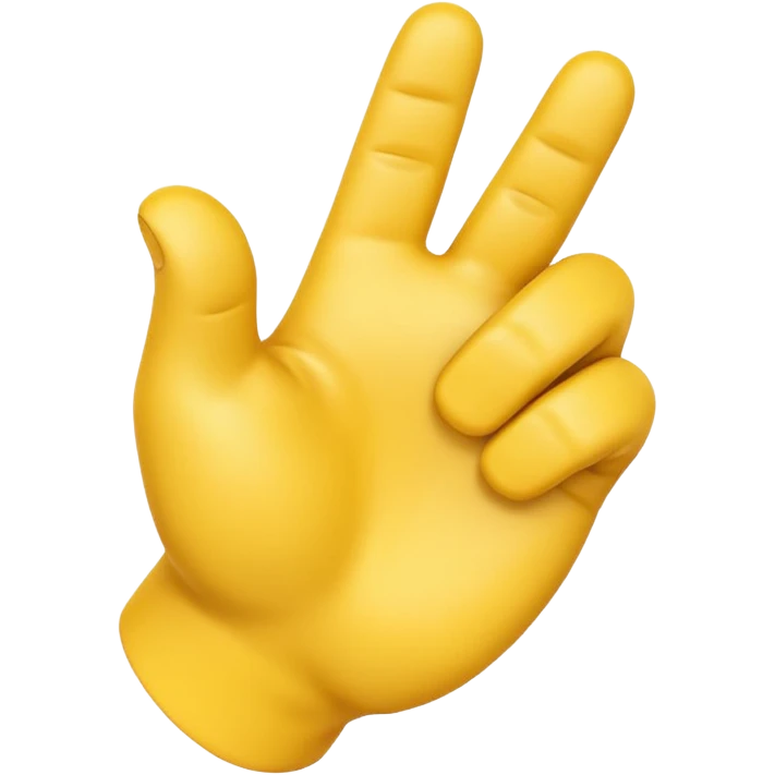 A 3D Apple-style yellow hand emoji, closed fist with thumb pointing backward over the shoulder direction, smooth rounded shape, shiny surface, clean minimal background. emoji