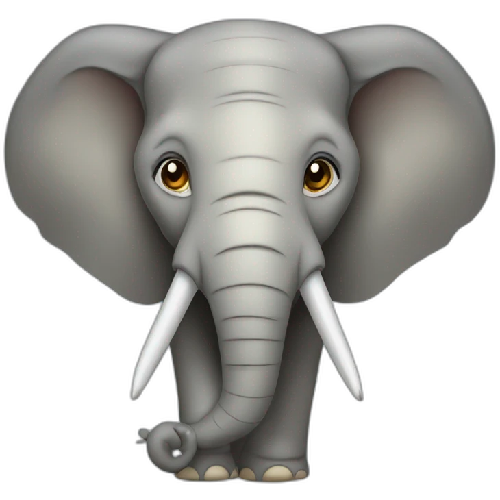 Young elephant face with tusks emoji