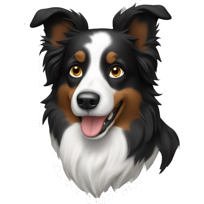 border collie dog profile facing emoji
