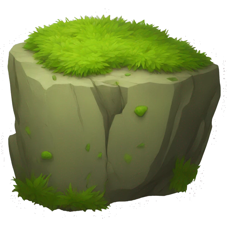 Mossy rock emoji