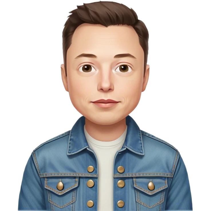 Elon musk wearing a jean jacket emoji