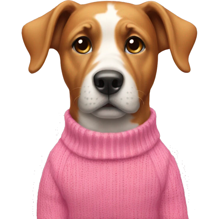 Dog with pink sweater  emoji